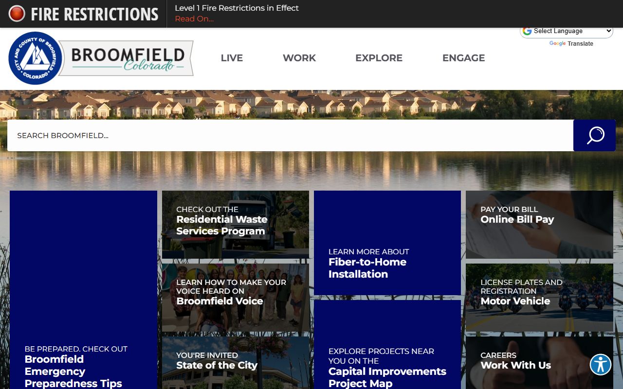 Broomfield County booking reports homepage