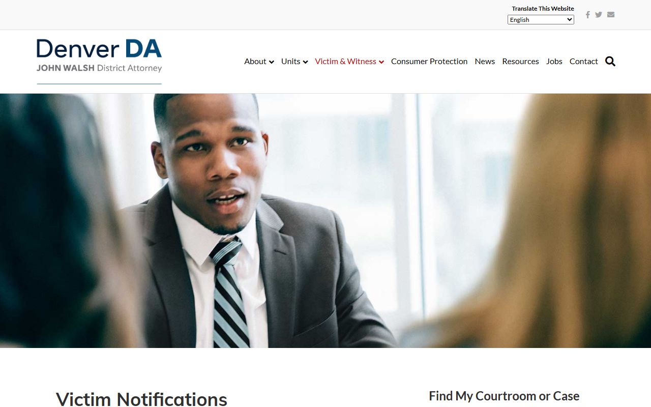 Denver County VINE notification information for booking reports