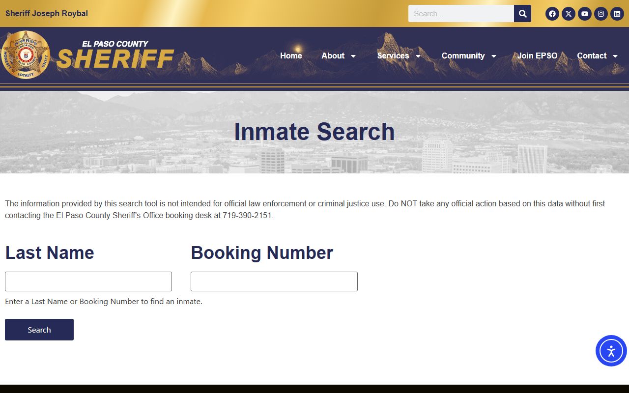 El Paso County booking reports inmate search