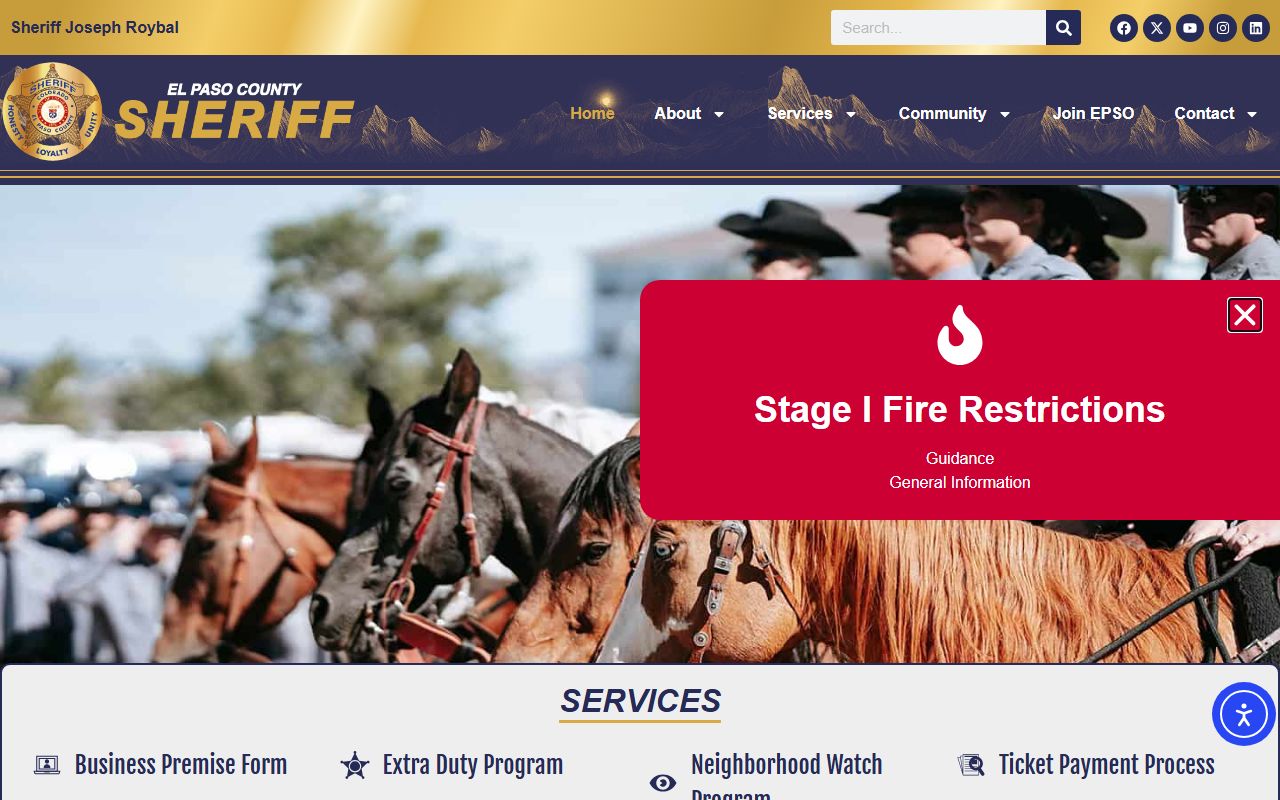 El Paso County booking reports sheriff homepage