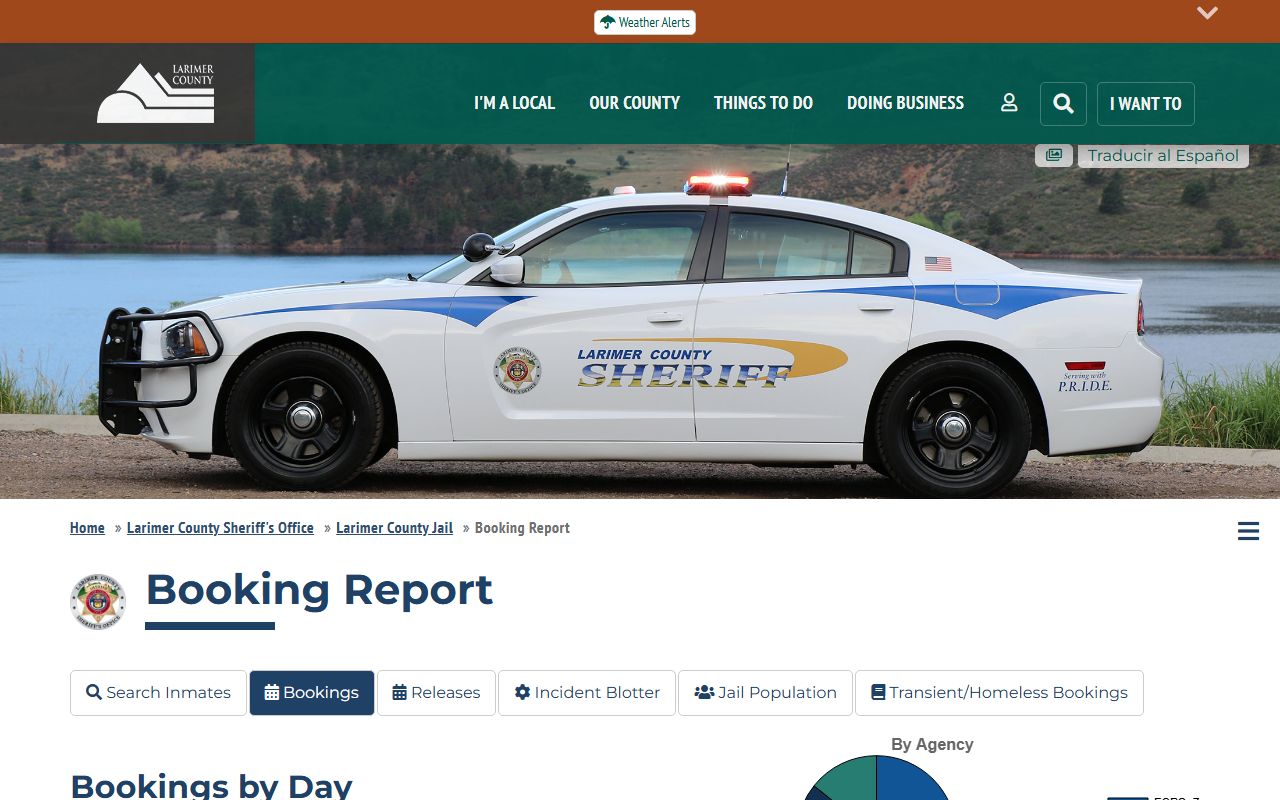 Larimer County booking reports page